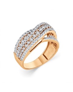 Кольцо с 112 бриллиантами из красного золота Мастер бриллиант