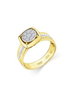Кольцо с 20 бриллиантами из комбинированного золота Мастер бриллиант