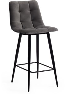 Барный стул CHILLY Ткань Металл Серый Черный 15453 Tetchair