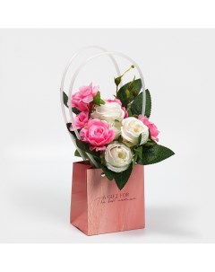 Пакет влагостойкий для цветов gift with love 11 5 х 12 х 8 см Дарите счастье
