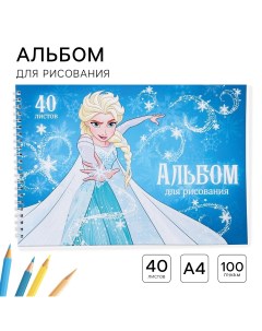 Альбом для рисования а4 40 листов 100 г м на гребне холодное сердце Disney