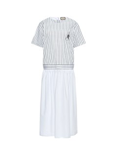 Платье в полоску юбка макс белое Shatu