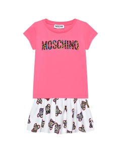 Комплект розовая футболка юбка Moschino