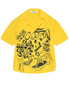 Рубашка с принтом пальма желтая Msgm