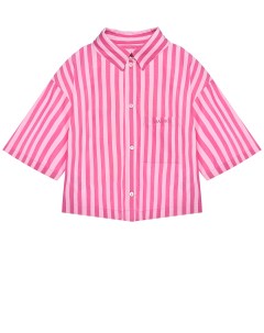Рубашка укороченная в полоску розовая Max&co
