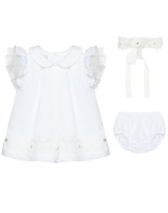 Комплект детский платье трусики повязка белый Marlu