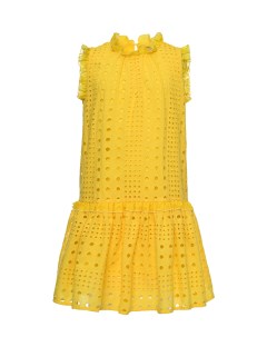 Ажурное платье с высоким воротом желтое Paade mode