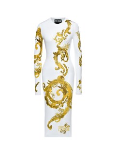 Платье трикотажное с золотым узором Versace jeans couture