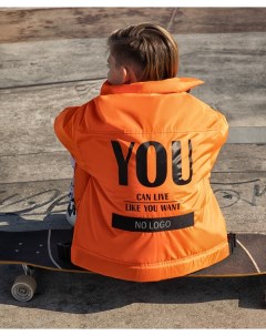 Куртка яркая рубашечного кроя оранжевая для мальчика Gulliver