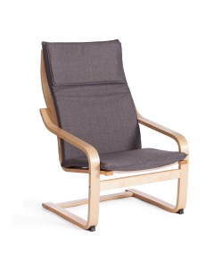 Кресло ТС Biensdorf деревянное с натуральным хлопком серое 67х86х95 см Tc