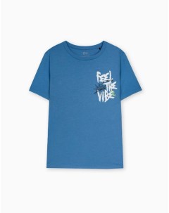 Синяя футболка с аниме принтом для мальчика Gloria jeans