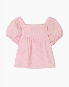 Розовая блузка с объёмными рукавами для девочки Gloria jeans