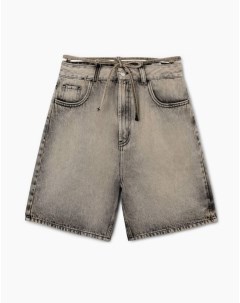 Серые джинсовые шорты Bermudas с поясом Gloria jeans