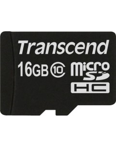 Карта памяти MicroSDHC 16GB TS16GUSDC10 Class 10 Transcend