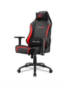 Кресло игровое SGS20 BK RD чёрно красное до 120кг синтетическая кожа регулируемый угол наклона механ Sharkoon