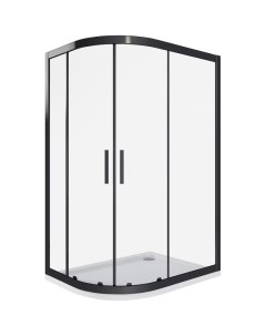 Душевой уголок Cofe R 120 C B 120x80 КФ00004 профиль Черный стекло прозрачное Good door