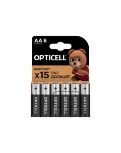 Батарейка алкалиновая Opticell Basic AA 6 шт Без бренда