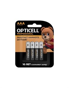 Батарейка алкалиновая Opticell Professional AAA 4 шт Без бренда