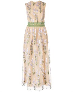 Costarellos платье макси с цветочной вышивкой 38 нейтральные цвета Costarellos