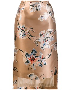 Rochas юбка с цветочным принтом 44 нейтральные цвета Rochas