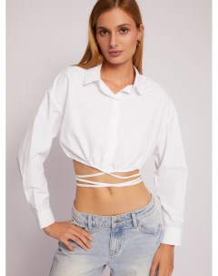 Укороченная блузка рубашка с завязками Zolla