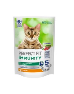 Immunity сухой корм для поддержания иммунитета кошек Индейка 580 г Perfect fit