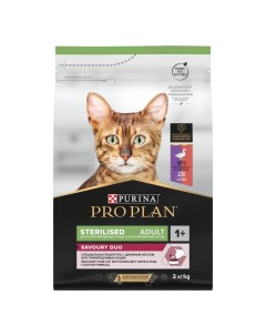 Pro Plan Sterilised для кошек и котов привередливых ко вкусу Утка и печень 3 кг Purina pro plan