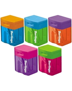 Точилка пластиковая Fuze, 1 отверстие, в ассортименте Berlingo