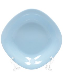 Тарелка суповая стеклокерамика 21 см квадратная Carine Light Blue P4250 Luminarc
