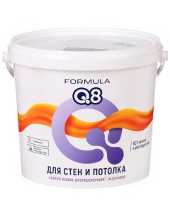 Краска воднодисперсионная акриловая интерьерная матовая белая 6 5 кг Formula q8