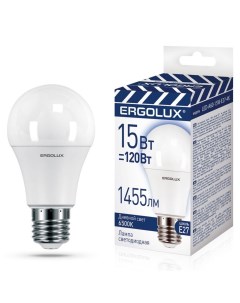Лампа светодиодная E27 15 Вт 120 Вт 180 240 В груша 6500 К свет дневной Ergolux