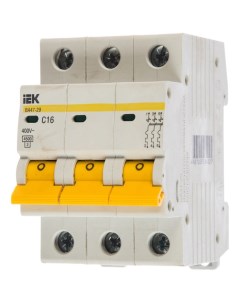 Автоматический выключатель на DIN рейку ВА47 29 3Р 3 полюса 16 4 5 кА 400 В MVA20 3 016 C Iek