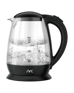 Чайник электрический JK KE1508 черный 1 7 л 2200 Вт скрытый нагревательный элемент стекло Jvc
