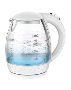 Чайник электрический JK KE1514 белый 1 7 л 2200 Вт скрытый нагревательный элемент стекло Jvc