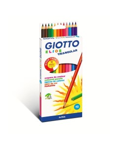 Набор карандашей цветных пластиковые Giotto Elios Giant 12 цв утолщенные в картонной коробке Fila