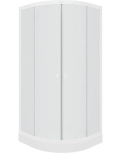 Душевой уголок 80x80 с поддоном профиль белый стекло матовое Parly