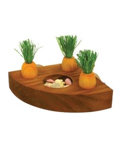 ROSEWOOD Игрушка для грызунов деревянная Кормушка с морковками коричневая 12х12см Rosewood (великобритания)