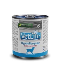 Vet Life Dog Hypoallergenic Корм влаж утка с картофелем гипоаллергенный д собак 300г Farmina