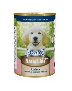 Natur Line Корм влаж ягненок с печенью сердцем и рисом д щенков 410г Happy dog