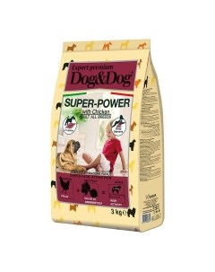 Super Power All Breeds Adult Chicken Корм сух курица д активных собак 3кг Dog&dog