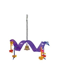 SkyRus Игрушка для птиц Спираль с колокольчиком фиолетовая 20х5 5х19 5см Skyrus игрушки для птиц и грызунов