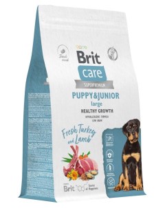 Корм сухой для щенков и молодых собак Care Dog Puppy Junior Healthy Growth индейка ягненок 3 кг Brit*