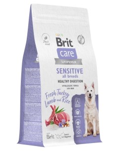 Корм сухой для собак Care Dog Adult Sensitive Healthy Digestion индейка ягненок рис 1 5 кг Brit*