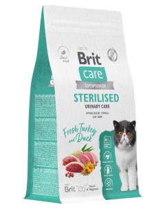 Корм сухой для стерилизованных кошек Care Cat Sterilised Urinary Care индейка утка 1 5 кг Brit*