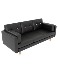 Прямой диван Ингвар 83 80 см Без пружин Мягкие Черный 199 Ширина 200 см Первый мебельный