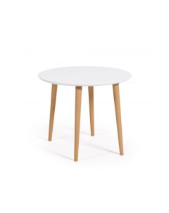 Oqui Раздвижной стол с белой столешницей и ножками из массива бука 90 170 x 90 см La forma (ex julia grup)