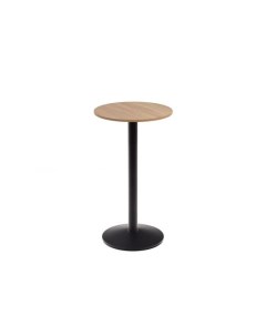 Esilda Круглый стол из меламина с натуральной отделкой и черной металлической ножкой O60x96 La forma (ex julia grup)