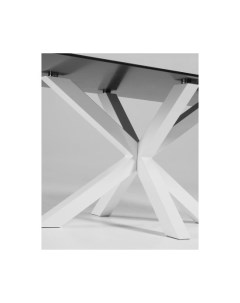 Argo Стол обеденный с белыми ножками из стали и столешницей из черного стекла 180x100 La forma (ex julia grup)