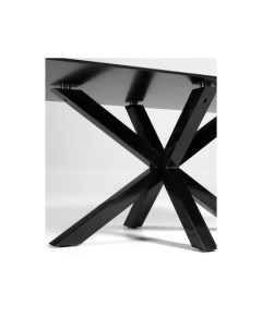 Argo Стол обеденный с черными ножками из стали и столешницей из черного стекла 180x100 La forma (ex julia grup)
