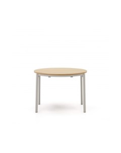 Montuiri Круглый раздвижной стол из дубового шпона с ножками серого цвета O90 130 см La forma (ex julia grup)